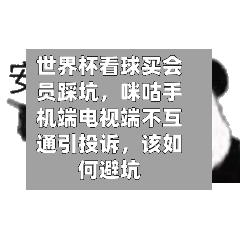 世界杯看球买会员踩坑	，咪咕手机端电视端不互通引投诉，该如何避坑-第3张图片