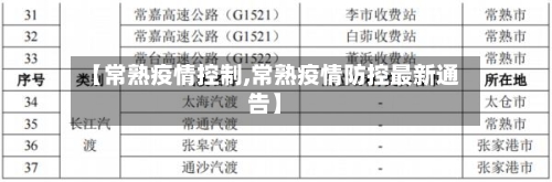 【常熟疫情控制,常熟疫情防控最新通告】-第2张图片